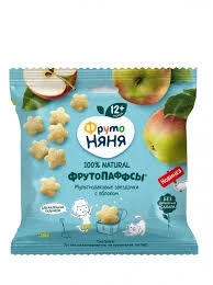 Фото для Злаки хрустящие ФрутоНяня 21гр фрутопаффсы мультизлаковые с яблоком*9