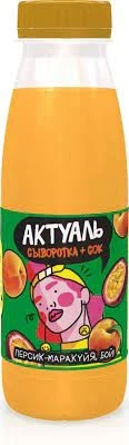 Фото для Напиток сывороточный Актуаль 310гр персик-маракуйя 0,0% 1/6 Пэт бутылка БЗМЖ