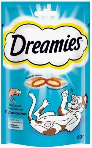 Лакомства для кошек Dreamies (Дримис) с лососем, 60г