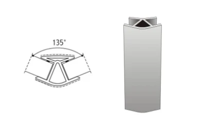 Фото для Угловое соединение 135град. (25 Бетон светлый) H-150, шт.
