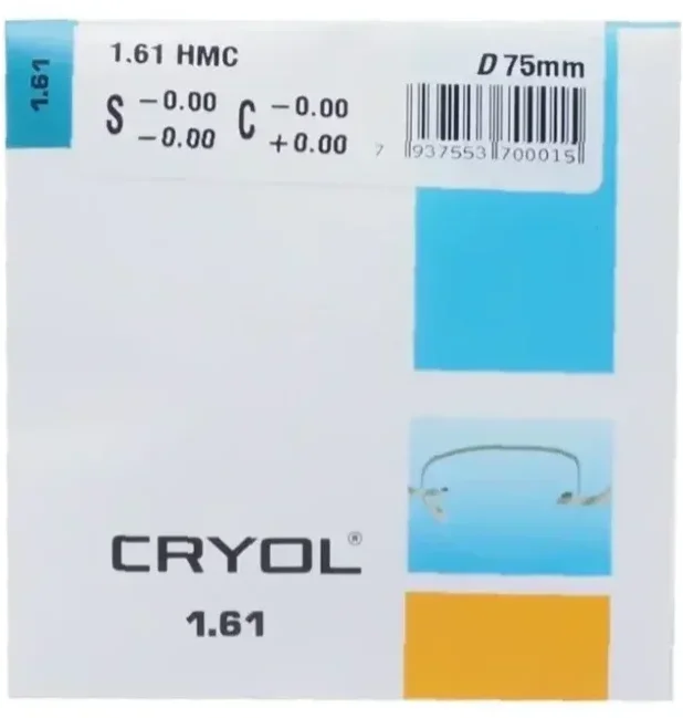 Прозрачные линзы для очков CRYOL 1.61 НМС Материал MR-8 (MITSUI Япония)