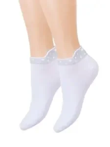 Фото для Носки женские х/б+эл с люрексом КВ с1417 1/30 р.23 (ЧЗ)