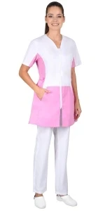 Фото для Блуза жен. Сириус-Ева белая с розовым кор.рук. р.44/46, 158-164(ЧЗ)