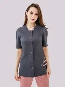 Фото для Костюм мед. жен.цв. (т.серый/абрикос),кор.рук. клеон экстра р.50/158-164(ЧЗ)