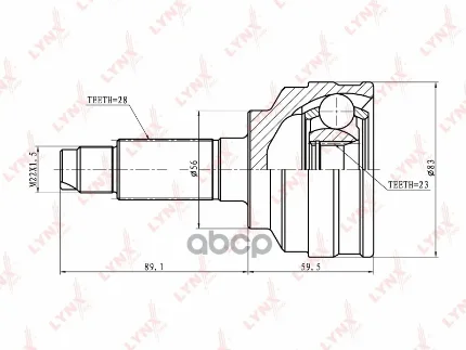 Фото для Шрус Ma [Ma-18] 23x56x28 Lynx Co-5105 [=Ma-18] LYNXauto арт. CO-5105