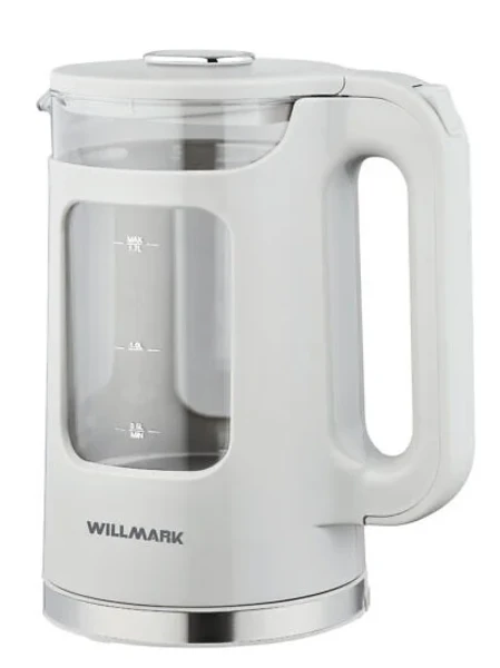 
Чайник WILLMARK WEK-1725W Стекло в белом корпусе (1.7л,LED-подсв)