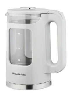 
Чайник WILLMARK WEK-1725W Стекло в белом корпусе (1.7л,LED-подсв)