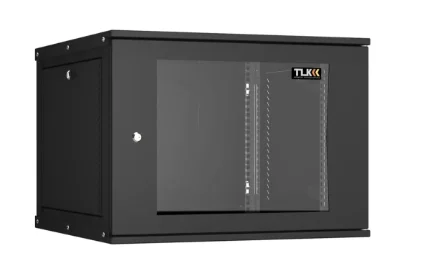 Фото для Шкаф сетевой настенный разборный 19" TLK TWI-096060-R-G-BK, 9U, 600*436*600 мм, стекл. дверь, черный