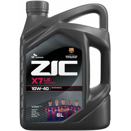 Фото для Масло моторное ZIC X7 LS 10w40, синтетическое, API SN, ACEA C3, универсальное, 6л, арт. 172620