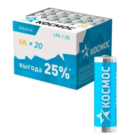 Фото для Батарейка AA 20шт LR6 КОСМОС