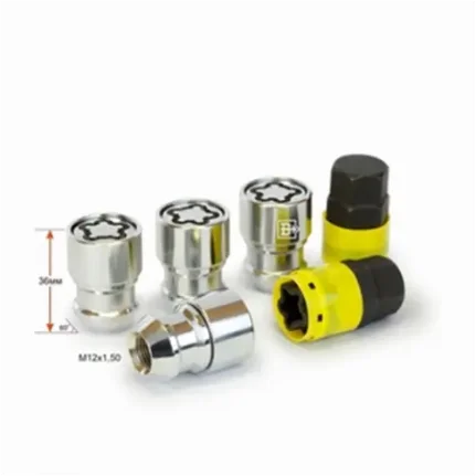 Фото для К-кт гаек секр. М12X1,50 Высота 36 мм Конуc, закр., вращ.кольцо, универ