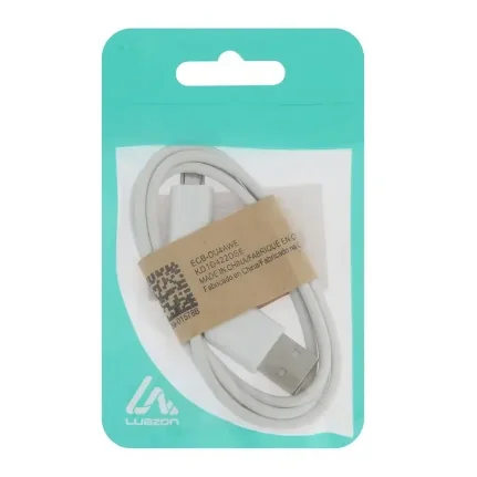 Фото для Кабель USB Micro прямой белый 0,8м 1,0А LuazON