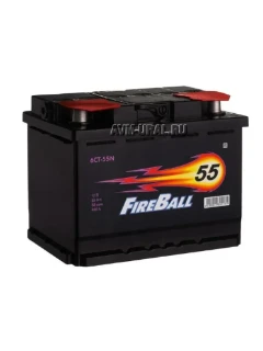Фото для Аккумулятор 55Ач FIRE BALL 6СТ-55 R обратная полярность, минус слева, толстые клеммы 243х170х185мм