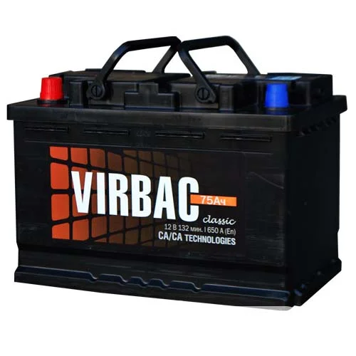 Аккумуляторная батарея 6ст-75 (п.п.) VIRBAC Classic 600А 278*175*190 Казахстан