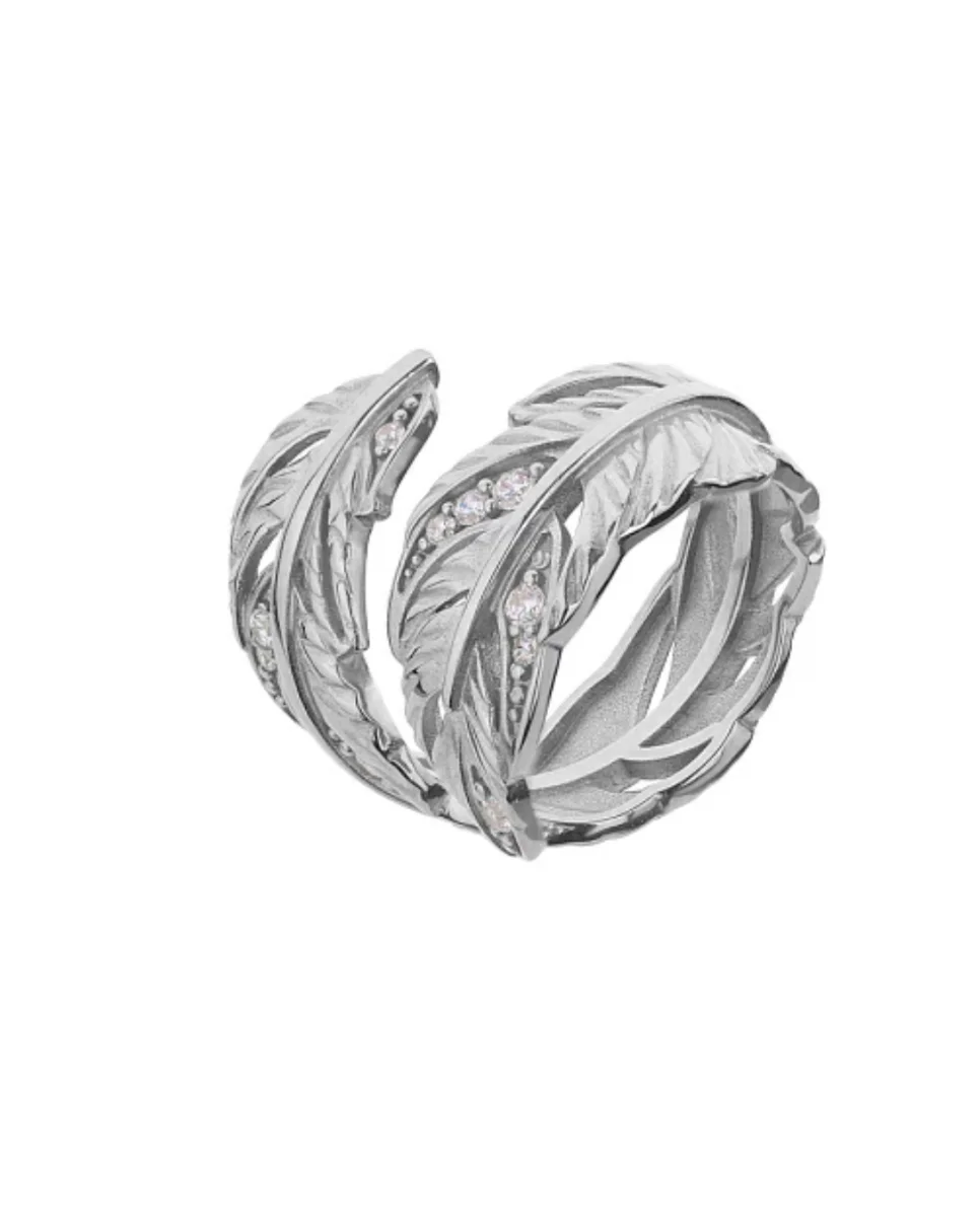 Серебряное кольцо "Перо" MIE