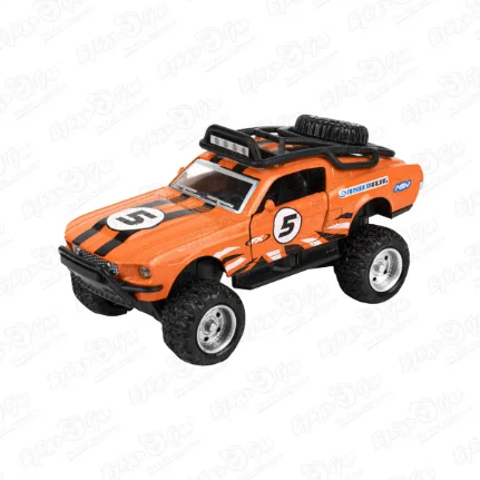 Фото для Автомобиль Внедорожник kings toy инерционный световые звуковые эффекты металлический оранжевый 1:36