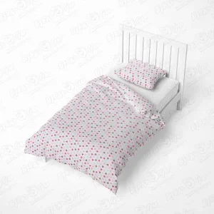 Фото для Комплект постельного белья BUBURU Baby Сердечки ясельный трикотажный