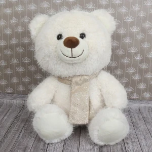 Фото для Игрушка мягкая Lanson Toys Медвежонок Лука с шарфом пушистый бежевый 26см