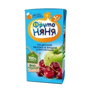 Фото для Сок ФрутоНяня яблоко-вишня 200мл с 5мес