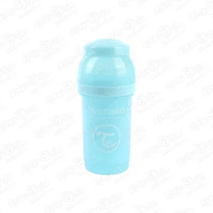 Бутылка TWISTSHAKE антиколиковая с силиконовой соской голубая 180мл с 0мес