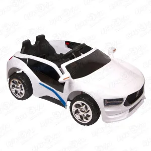 Автомобиль аккумуляторный с синими полосками черно-белый
