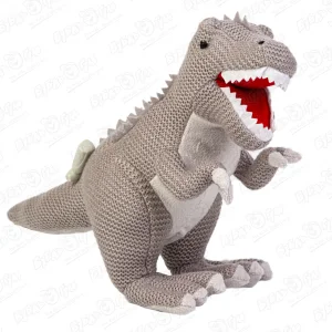Игрушка мягкая динозавр Рекс бежевый вязаный