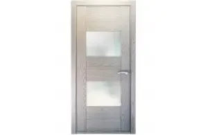 Фото для Полотно дверное серебристый дуб шпон стекло матированный графит 600*2000*40 ЛУИДОР (ЛУЧШИЕ ДВЕРИ)