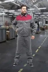 Фото для Костюм Аккорд серо-бордовый, куртка с брюками р.48-50. Рст. 5-6 Тракт