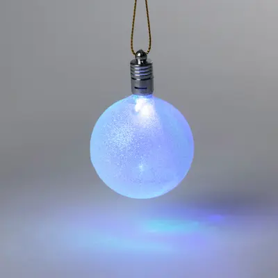 Игрушка световая Елочный шар (батарейки в компл), белый, 1 LED 4,5 см
