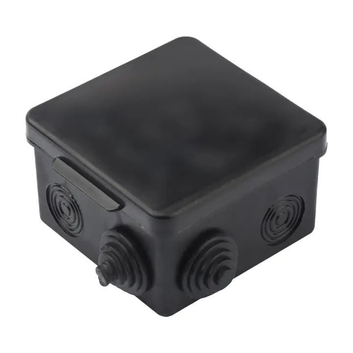 Коробка распределительная черная (80х80х50) 7 вводов IP54 ЭКФ