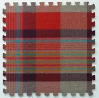 Фото для Модульное напольное покрытие Цветное Волокно Шотландская Клетка 30*30 Feinitu