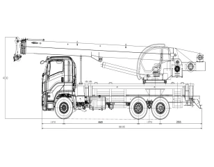 Фото для Автокран на шасси ISUZU 6x4 дв 221кВт/300л.с. XJCM г/п 25т 31,2м + гусёк 7,3м