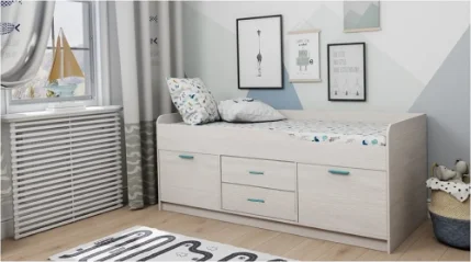 Фото для Кровать с комодом и шкафом Каприз-18 (Анкор белый)