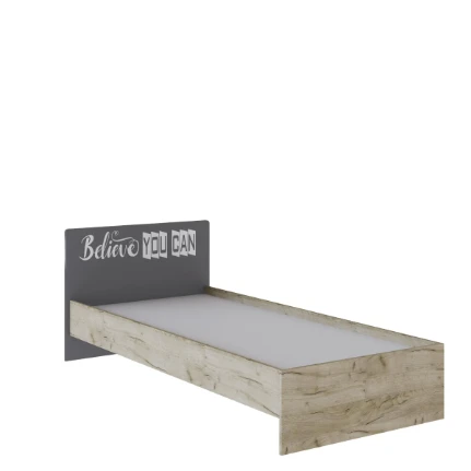 Фото для Кровать Колибри 0.9 (Дуб крафт серый/Графит серый/Камень серый)