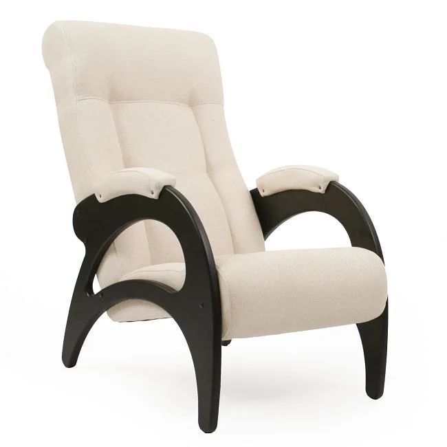 Неаполь Модель 9 Кресло для отдыха без лозы (Венге-эмаль/Ткань Молочный Malta 01 А)