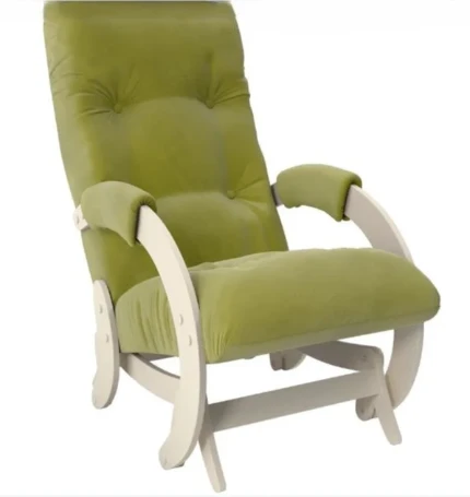 Кресло-маятник Неаполь Модель 12 (Дуб шампань-эмаль/Ткань Зеленый Verona Apple Green)