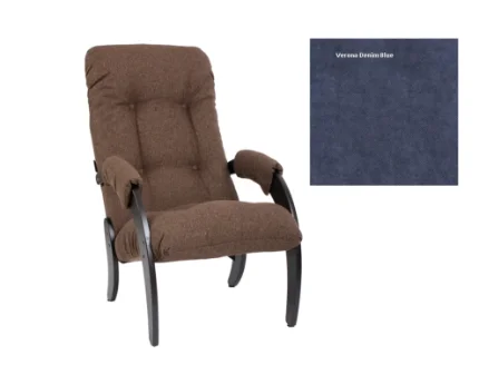 Фото для Кресло для отдыха Консул Модель 61 (Венге-эмаль/Ткань синяя Verona Denim Blue)