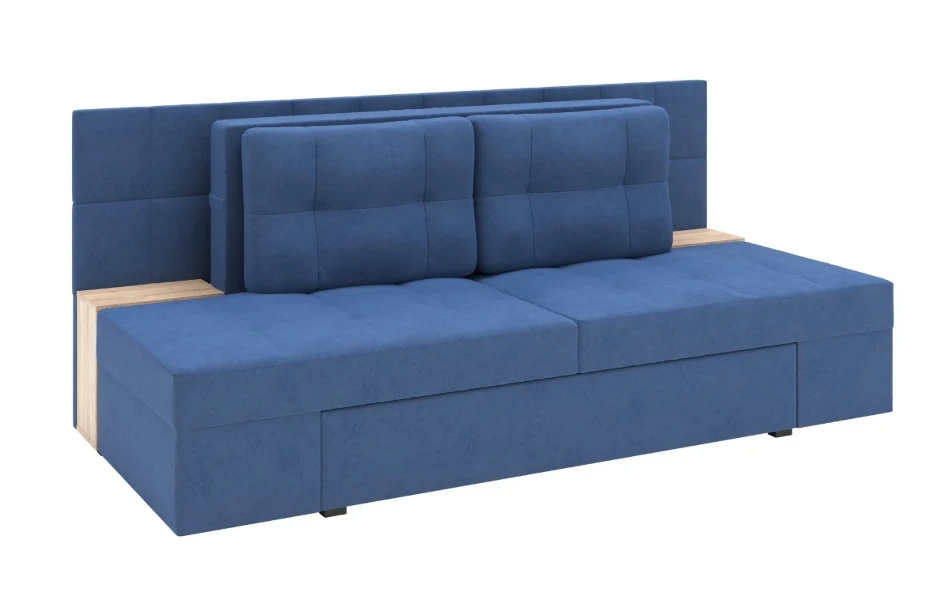 Фото для Диван-кровать Даллас М (Ткань Велюр Ocean 018 синий/ЛДСП дуб сонома)