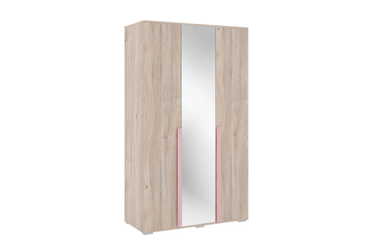 Шкаф трехдверный с зеркалом Лайк 05.02 (Дуб мария/Роуз)