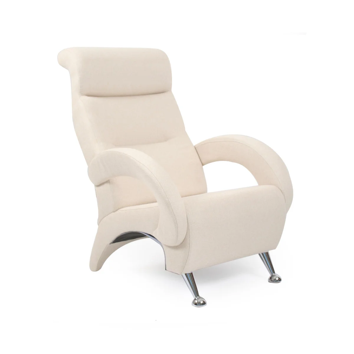 Кресло для отдыха Комфорт-К Модель 9 К (Хром/Ткань рогожка бежевая Malta 03 A)
