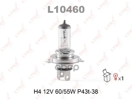 Фото для А/Лампа H4 12v 60/55w Lynx L10460 [P43t-38] Стандарт LYNXauto арт. L10460