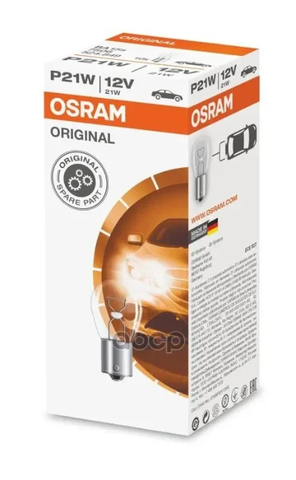 Фото для А/Лампа P21w 12v 21w [Ba15s] Osram 7506 Original (Германия) Osram арт. 7506