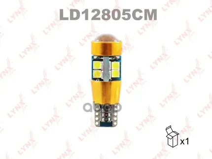 Фото для А/Лампа T10 12v W5w Ld12805cm Светодиодная Led 6500k W2,1x9,5d Smdx1 Lyxauto LYNXauto арт. LD12805CM