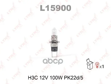 Фото для А/Лампа H3c 12v 100w Lynx L15900 LYNXauto арт. L15900