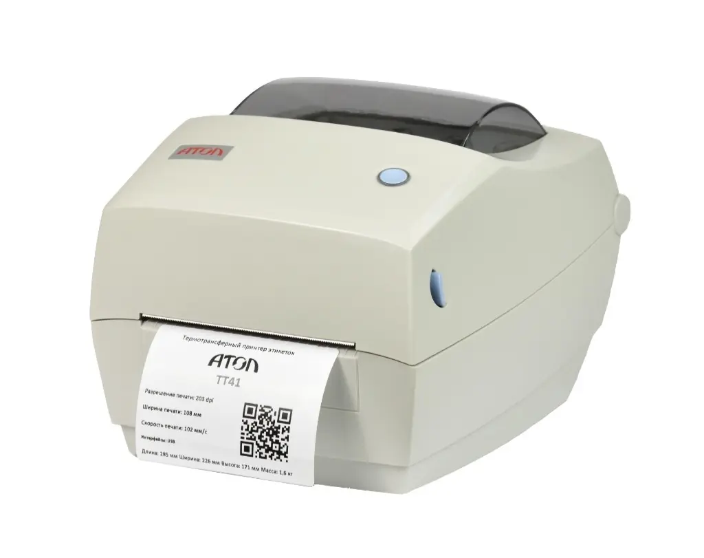 Принтер этикеток АТОЛ ТТ41 (Термо/Термотрансферная печать)