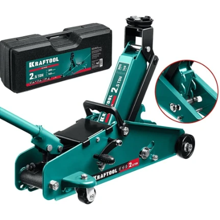 Фото для Домкрат 2,5 т гидравлический подкатной (140-385мм) увеличенный подьем и фиксатор - Kraftool S-pin