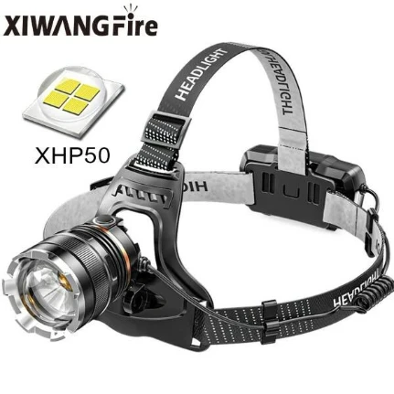 Фото для Фонарь налобный XHP50 без датчика движения и аккумулятора, футляра