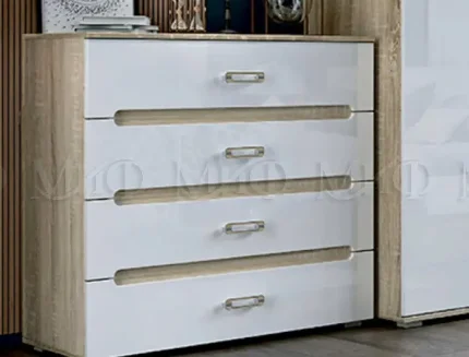 Фото для С/Г Ким Комод (Белый глянец / Дуб сонома) МИФ
