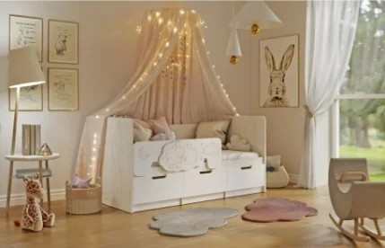 Фото для Юниор-4 Кровать 1600*800 (Шарли Белый, Дуб крафт белый) МИФ