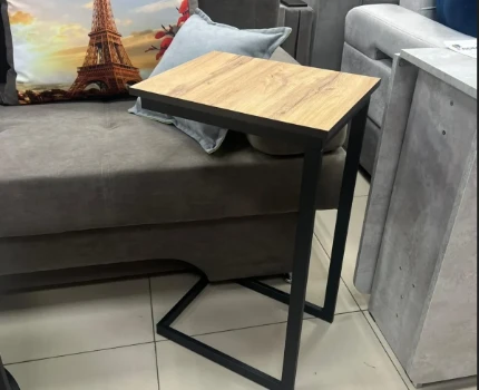 Фото для Стол придиванный (Черный матовый, Дуб Вотан) САН